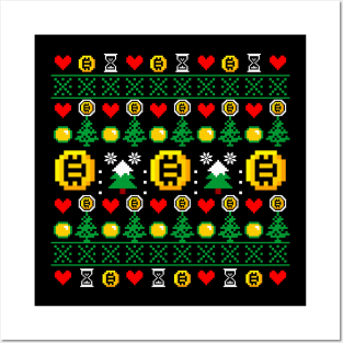 HODL XMAS PATTERN Posters and Art